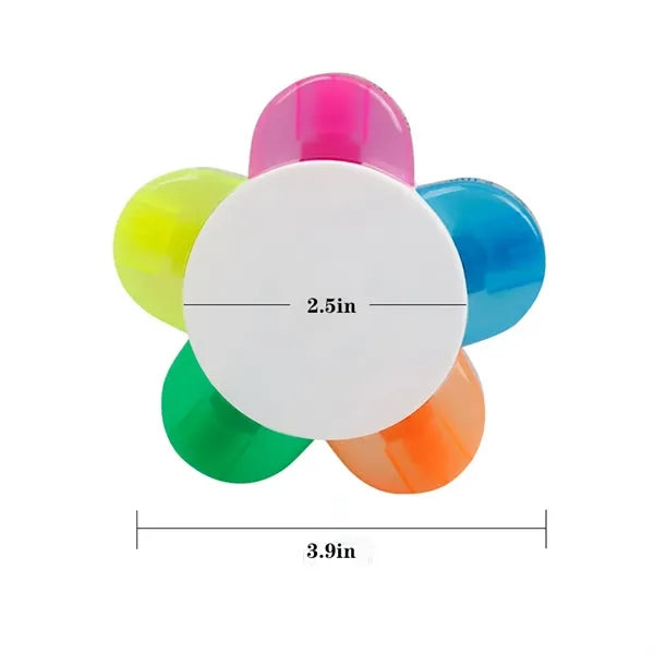 5-in-1 Petals Flower Shape Watercolor Highlighter Pen