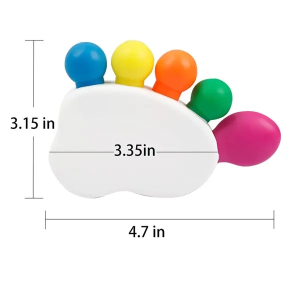 Foot-shaped 5-color marker pen highlighter