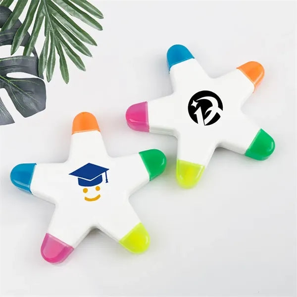 Star Shape 5-Color Fluorescent Pen Marker Highlighter