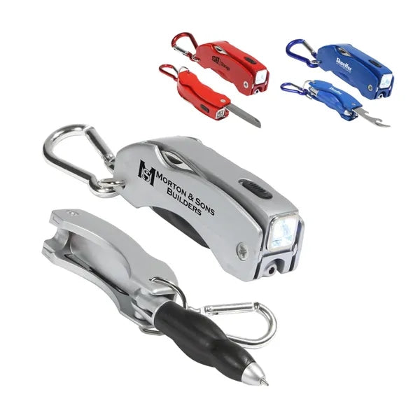 6-in-1 Outdoor Tool Knife Keychain Carabiner Pen