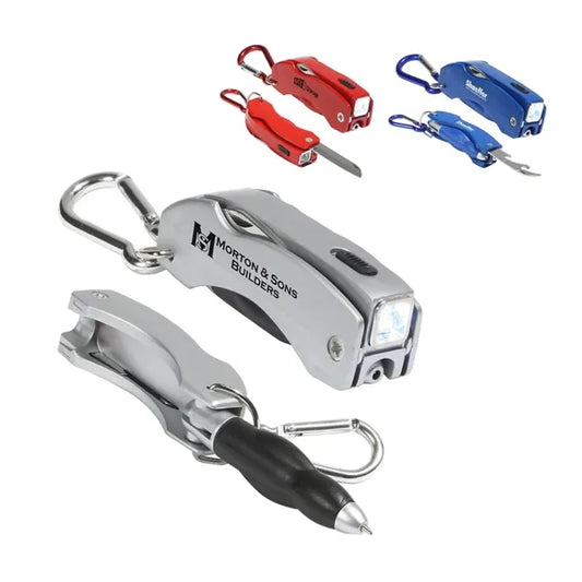 6-in-1 Outdoor Tool Knife Keychain Carabiner Pen