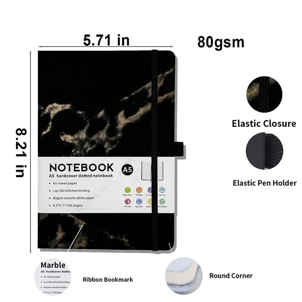 A5 PU Leather Marble Notebook
