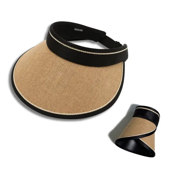 Collapsible woven sunshade hat