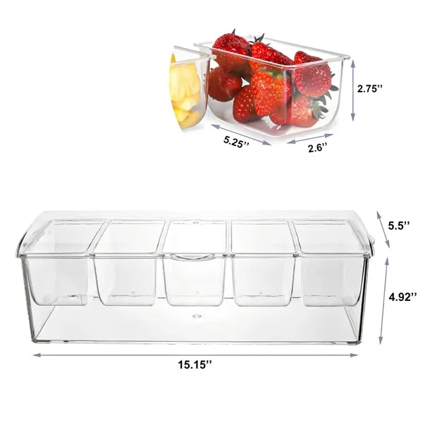 Large Ice Chilled Condiment Server with Lid