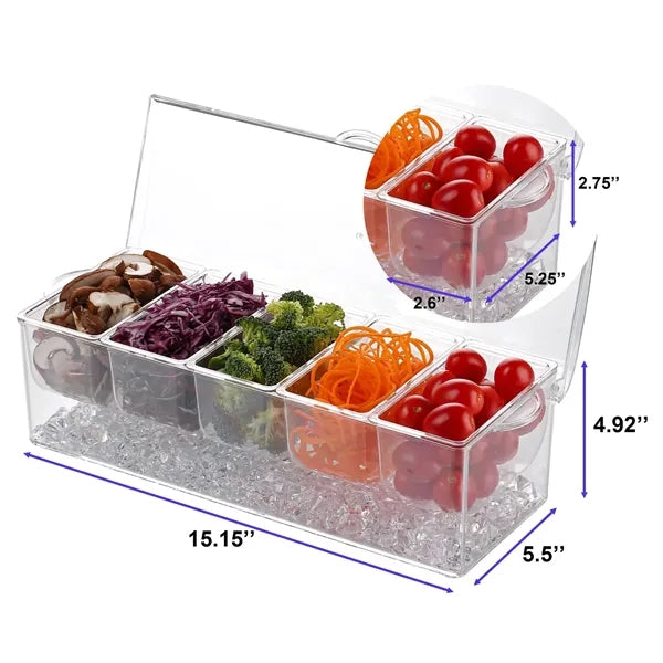 Large Ice Chilled Condiment Server with Lid
