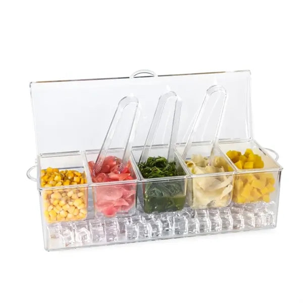 Large Ice Chilled Condiment Server with Lid