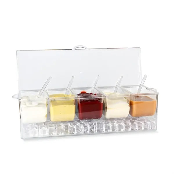 Large Ice Chilled Condiment Server with Lid