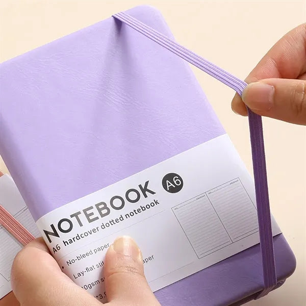 A6 Leather Pocket Strap-on Notebook