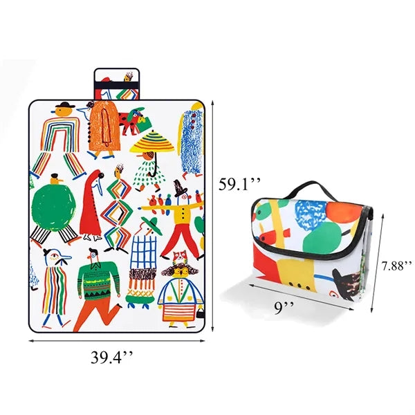 Foldable Waterproof Full Color Digital Custom Picnic Blanket