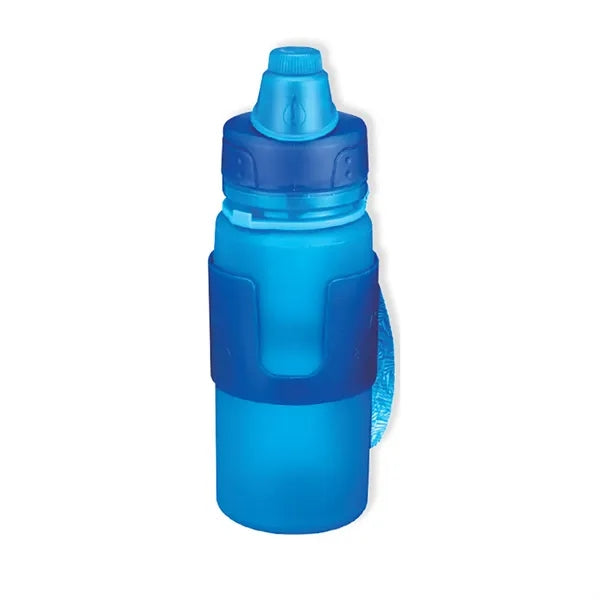 12 oz Foldable Silicone Sports Bottle With Lanyard