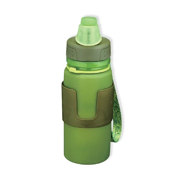 12 oz Foldable Silicone Sports Bottle With Lanyard