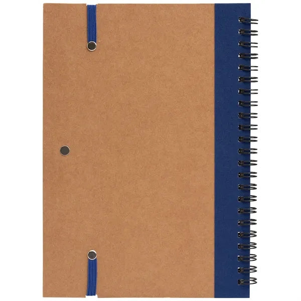 Kraft Hard Cover Spiral Notebook with Pen - ColorJet