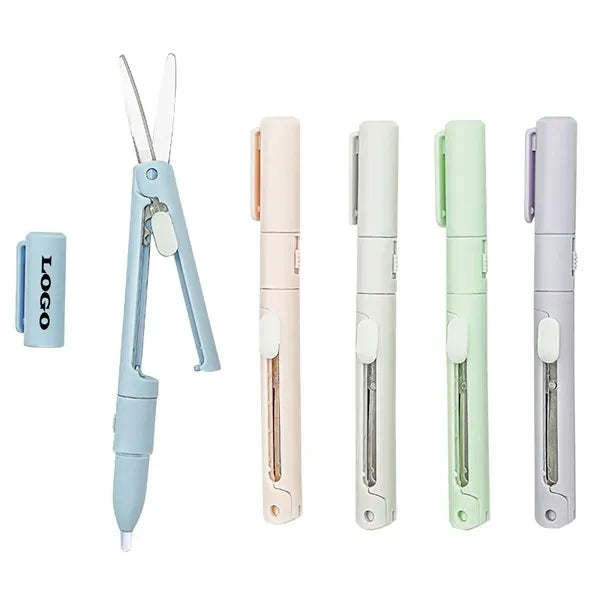 Pen Style Scissors With Paper Cutter