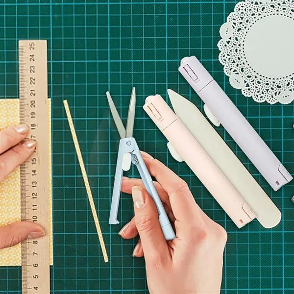 Pen Style Scissors With Paper Cutter