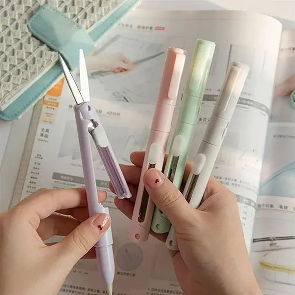 Pen Style Scissors With Paper Cutter