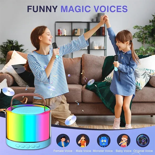 Portable Bluetooth Karaoke Speaker With 2 Wireless Mics