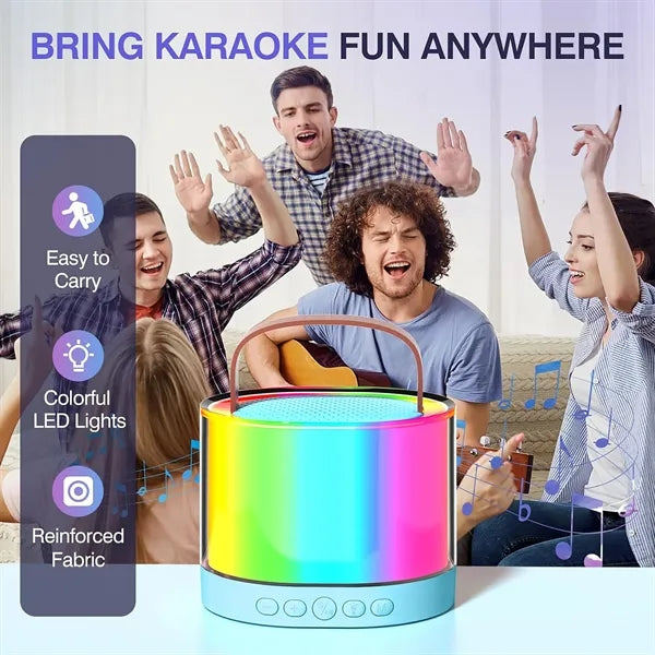Portable Bluetooth Karaoke Speaker With 2 Wireless Mics