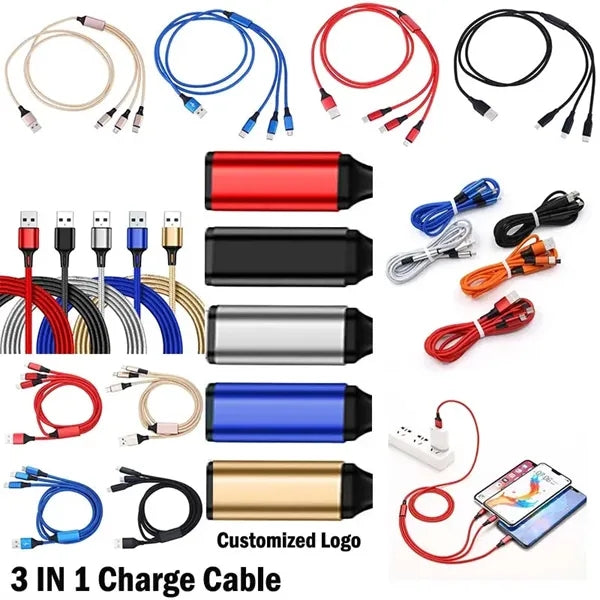 Imprinted Realm 3-in-1 Long Charging Cable