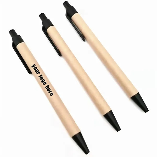 Kraft Paper Pens Medium Point Retractable Eco Friendly