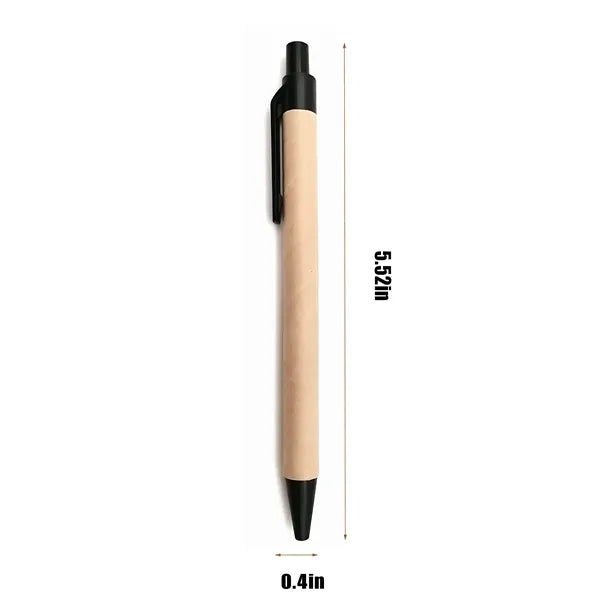 Kraft Paper Pens Medium Point Retractable Eco Friendly
