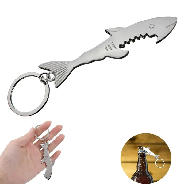 Shark Beer Bottle Opener Keychain