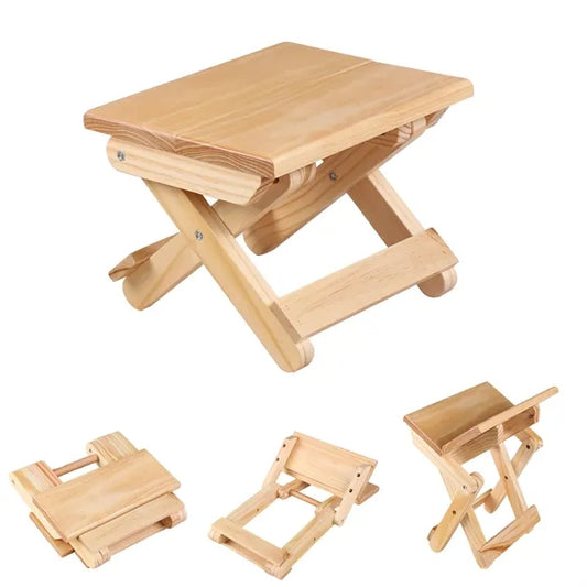 Wood Folding Stool Seat