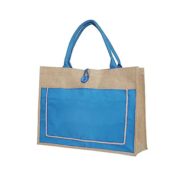 Pocket Jute Tote Bag with Gusset