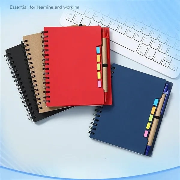 Lined Spiral Notebook with Pen & Tabs