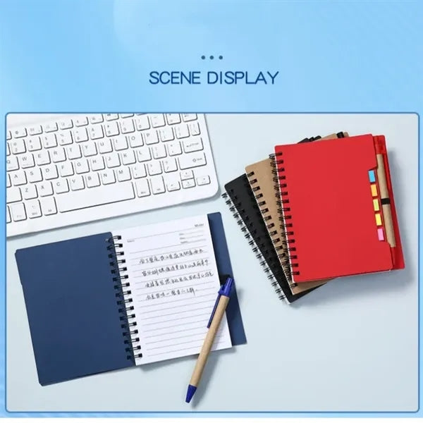 Lined Spiral Notebook with Pen & Tabs