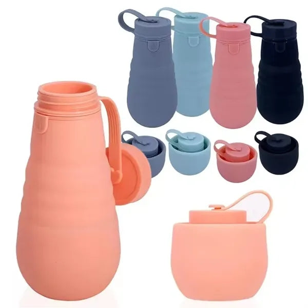 Silicone 17 oz Collapsible Portable Water Bottle