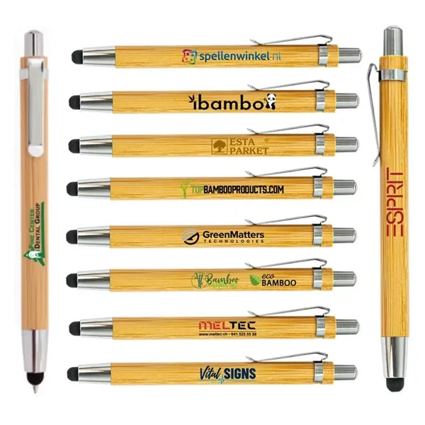 Bamboo Ballpoint Pen with Stylus