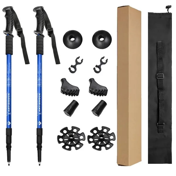 2 Pack Aluminum Alloy Adjustable Hiking Pole