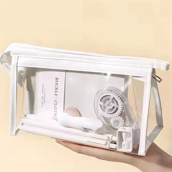 PVC Student Clear Pencil And Toiletry Bag Case