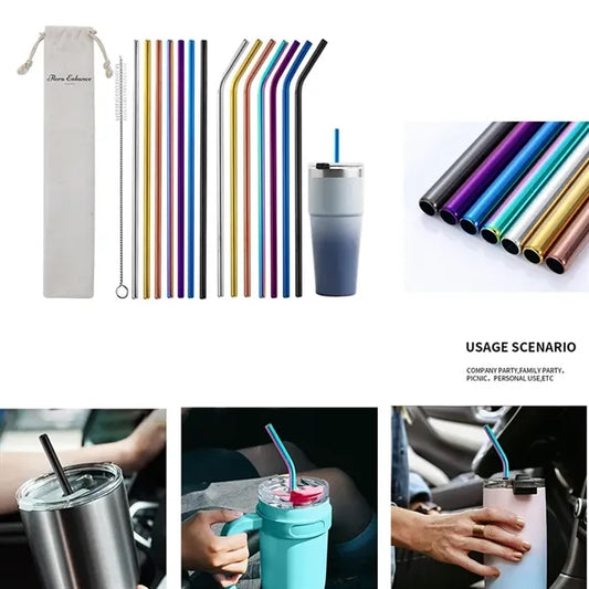 3Pcs Straw Set With Bag Packing