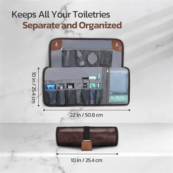 Leather Roll Toiletry Bag
