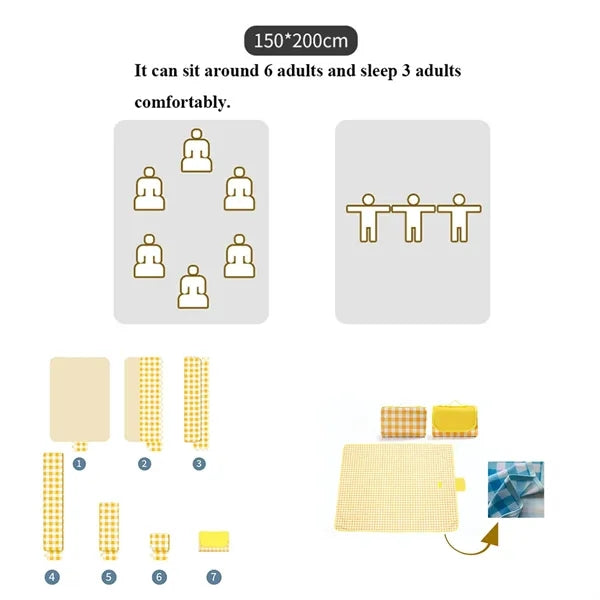Foldable And Customizable Pattern Outdoor Picnic Mat