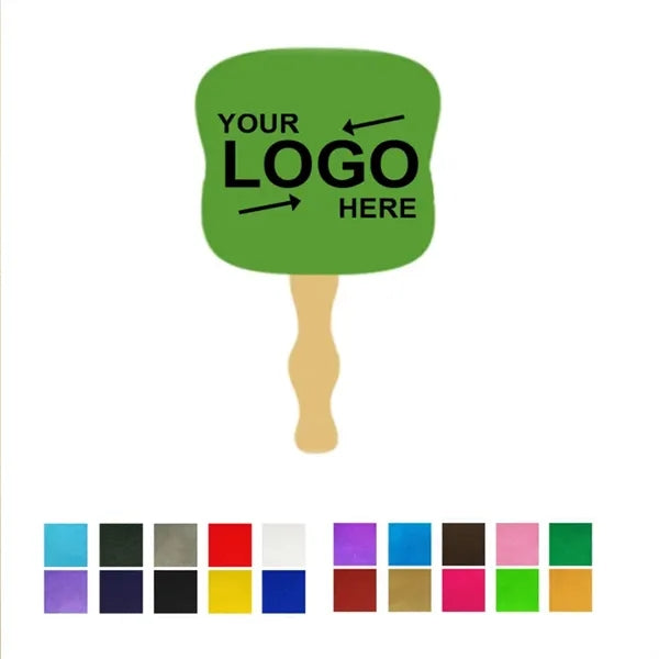 Full Color Paper Fan With Wooden Handle