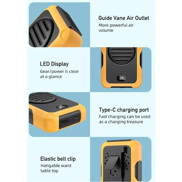 Leafless Hanging Waist Fan 2000mAh