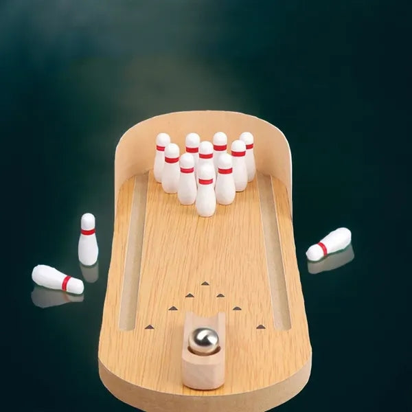 Wooden Bowling Set Desk Tabletop Games