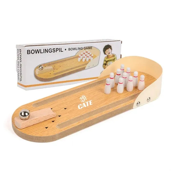 Wooden Bowling Set Desk Tabletop Games