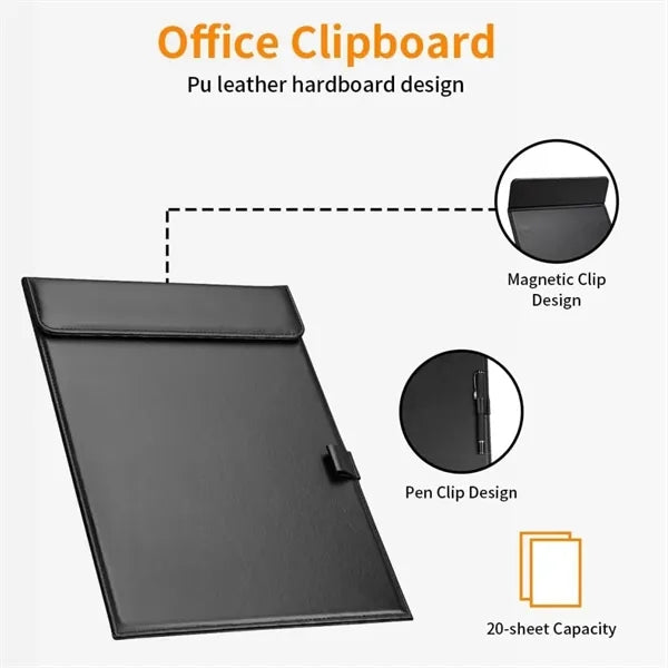 PU Magnetic Board Clip with Pen Holder