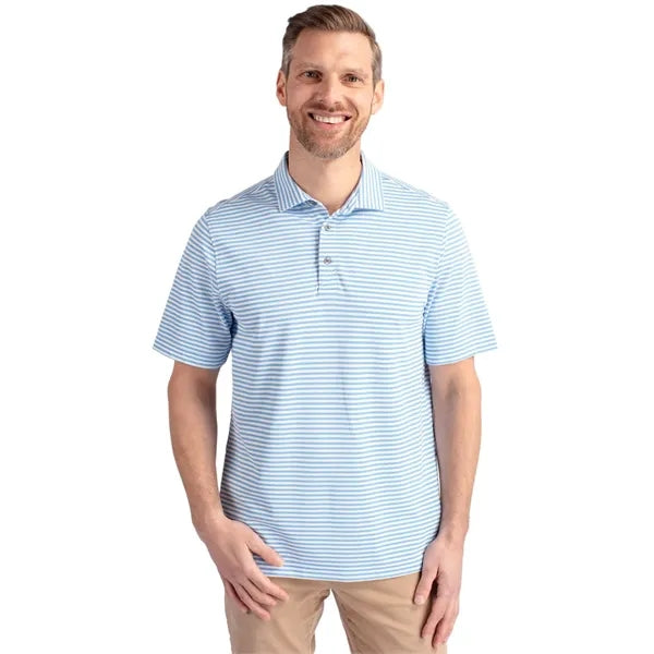 Cutter & Buck Virtue Recycled Stripe Featherlight Pique M...
