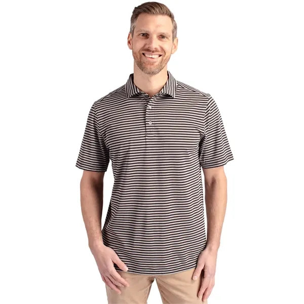 Cutter & Buck Virtue Recycled Stripe Featherlight Pique M...