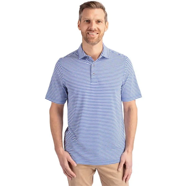 Cutter & Buck Virtue Recycled Stripe Featherlight Pique M...