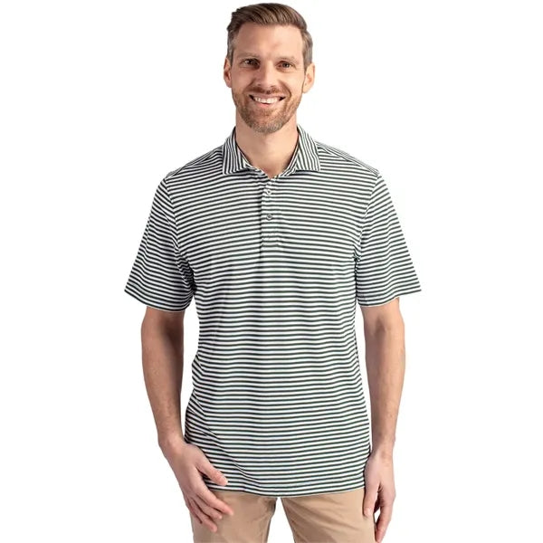 Cutter & Buck Virtue Recycled Stripe Featherlight Pique M...