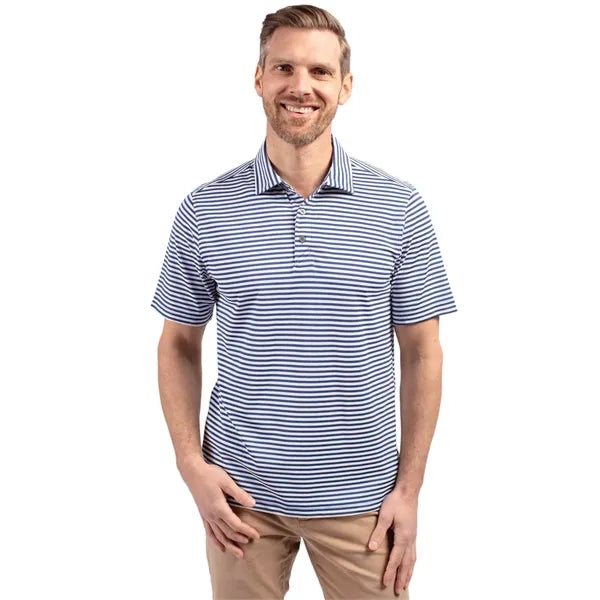 Cutter & Buck Virtue Recycled Stripe Featherlight Pique M...