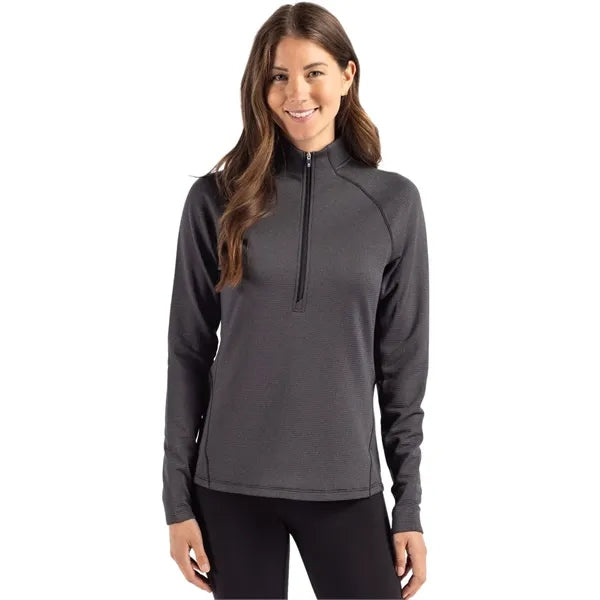 Cutter & Buck Peshastin Recycled GridFleece Womens Half Z...