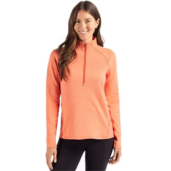 Cutter & Buck Peshastin Recycled GridFleece Womens Half Z...