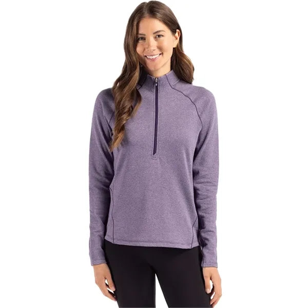 Cutter & Buck Peshastin Recycled GridFleece Womens Half Z...