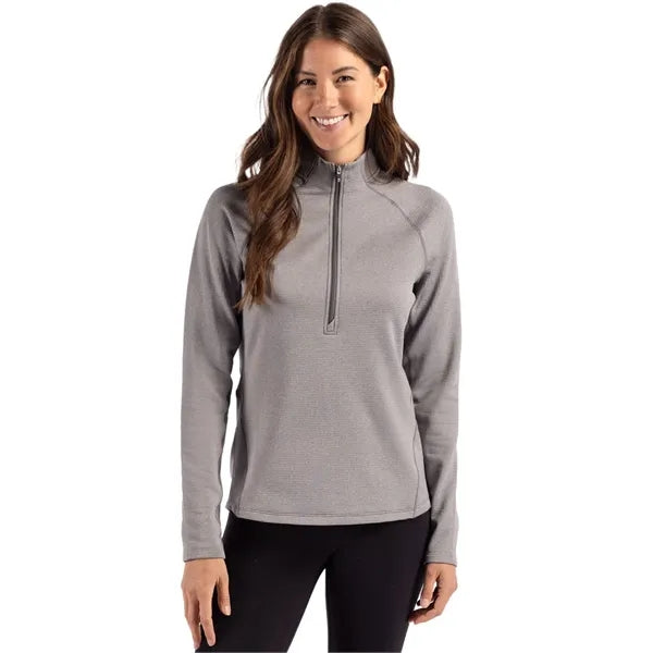 Cutter & Buck Peshastin Recycled GridFleece Womens Half Z...